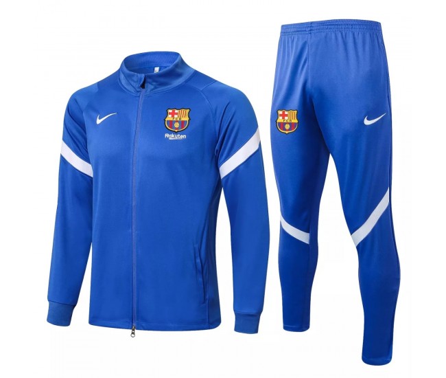  Barcelona FC Blue Training Presentation Football Tracksuit 2021-22