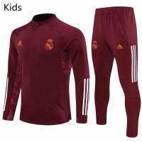 Real Madrid Training Soccer Tracksuit Maroon Kids 2020 2021